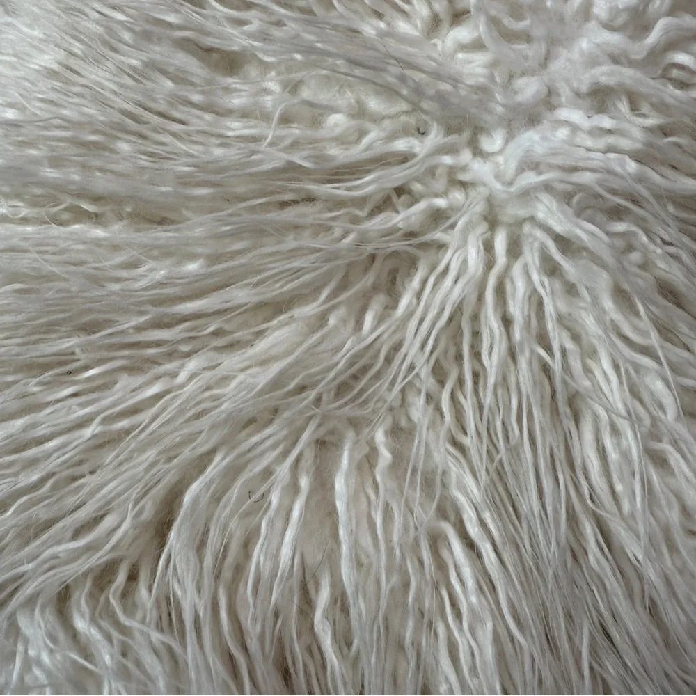 Pottery Barn Fluffy Cream Faux Fur Pillow Cover